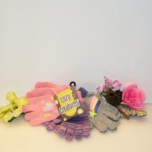 ❄️HP❄️COZY CREATURES Girl's Gloves 3 Pairs NWT